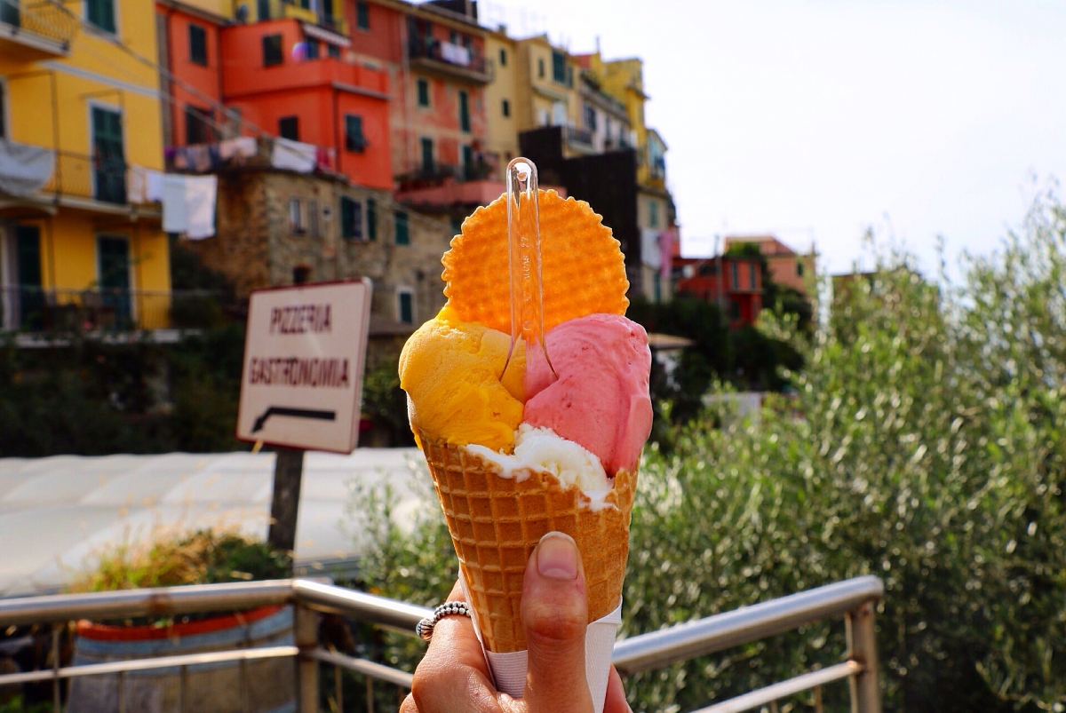 Gelato:  During the hot summers, this is the perfect treat to cool you down.  In every village, you can find gelato shops with all the classic flavors.  Although Cornelia is very small and low key, they had a wide variety of gelato shops to choose from.  This, to me, was the most perfect reward after hiking from Vernazza to Corniglia.   